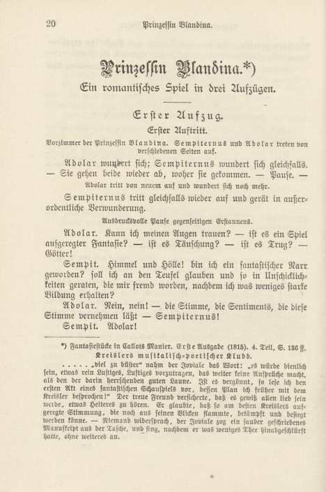 E.T.A. Hoffmann: Prinzessin Blandina, in: E.T.A. Hoffmann's sämtliche Werke in fünfzehn Bänden. Bd. 15. Leipzig: Max Hesse's Verlag 1900. SBB-PK Sign. Yw 9078/9-15.