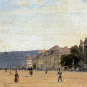 Eduard Gaertner: Blick von der Straße unter den Linden zum Königlichen Schloss, vor 1832