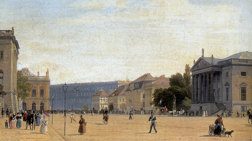 Eduard Gaertner: Blick von der Straße unter den Linden zum Königlichen Schloss, vor 1832